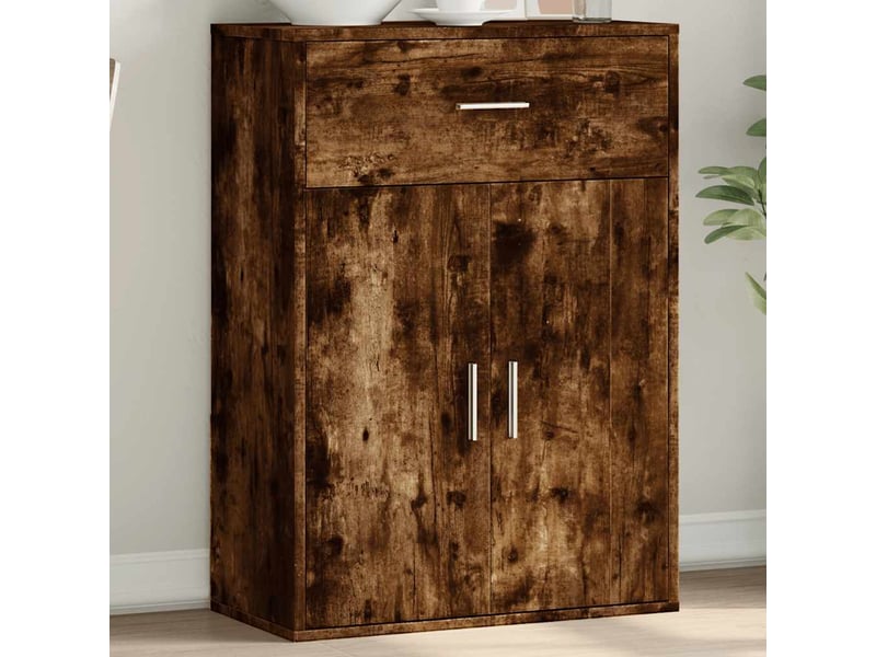  Buffet - bahut - meuble de rangement chêne fumé 60x30x84 cm bois d'ingénierie  - Conforama B