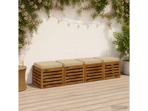 Lot de 4 coussins de siège, coussins d'assise soest 100 % polyester beige cf60300