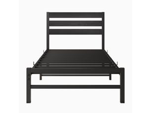 Lit simple 90x200 cm <strong>MIVRAY </strong>  <strong></strong> coloris noir