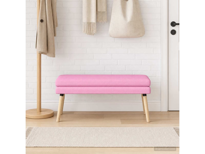  Banc chambre, bout de lit à double couche rose 110x40x47 cm tissu  - Conforama C