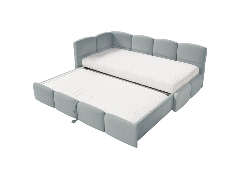  Selsey cloudy - lit rembourré - 170x185 cm - velours gris - côté gauche Cloudy - Conforama D