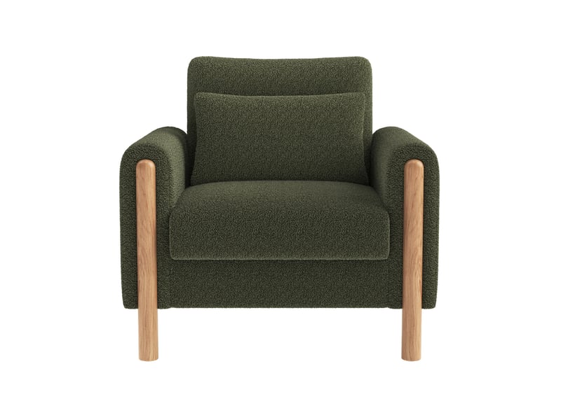  Fauteuil lounge modenvie 1 place vert en tissu bouclette 87 x 83 x 88,5 cm  - Conforama A