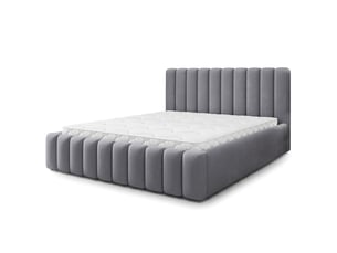 Lit coffre 200x200 cm <strong>MASSENO</strong> <strong></strong> coloris gris