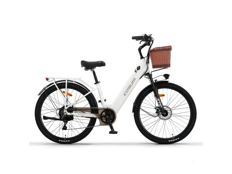  Vélo électrique de ville cysum x-city, 250 w, batterie 48 v 10.4 ah, blanc X-City - Conforama B