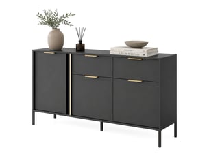 Buffet 3 porte(s) 2 tiroir(s) DMORA Hametesi - 153 cm coloris noir