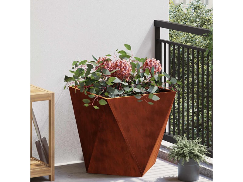  Jardinière - bac à fleurs rouillé 50 x 50 x 50 cm acier patiné  - Conforama B