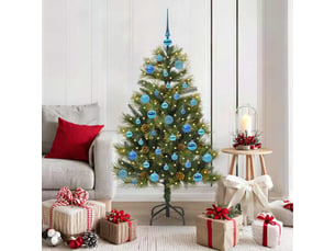 Sapin de noël - arbre de noël artificiel avec branches pliables et cônes 150 cm