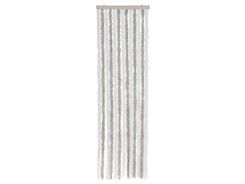  Rideau anti-mouches, moustiquaire gris clair et blanc 56x185 cm chenille cf43533  - Conforama C