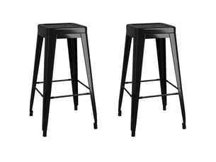 Lot de 2 tabouret de bar empilables noir métal