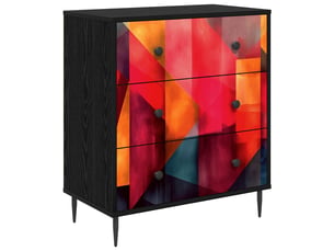 Commode chambre, meuble de rangement heesch impression en blocs de couleur 66x36,5x76 cm