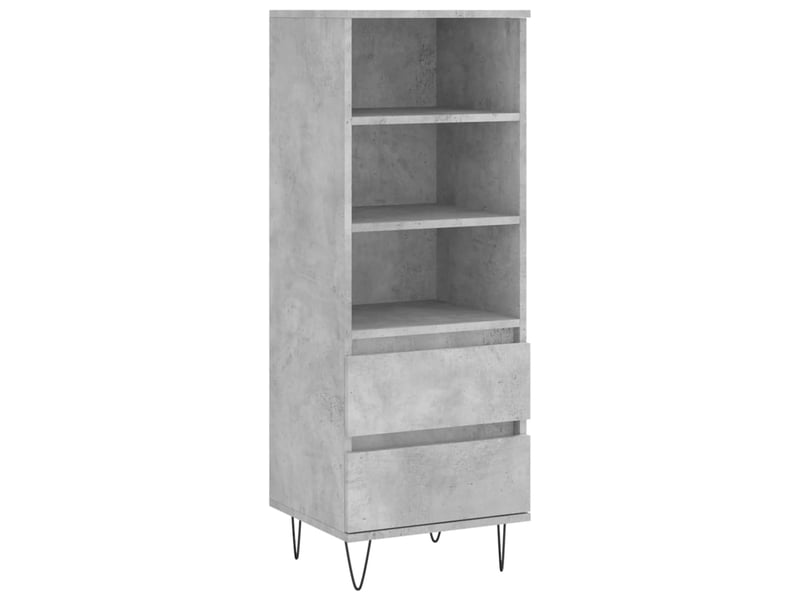  Buffet haut - bahut - meuble de rangement gris béton 40x36x110 cm bois d'ingénierie  - Conforama A