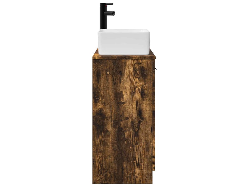 Meuble de salle de bain avec évier chêne fumé 54x35x83 cm shl5185 - Conforama E