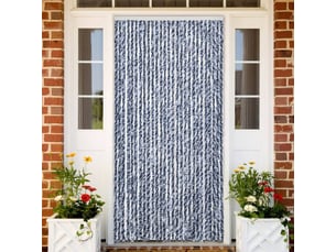 Rideau anti-mouches, moustiquaire bleu et blanc 100x230 cm chenille cf43514