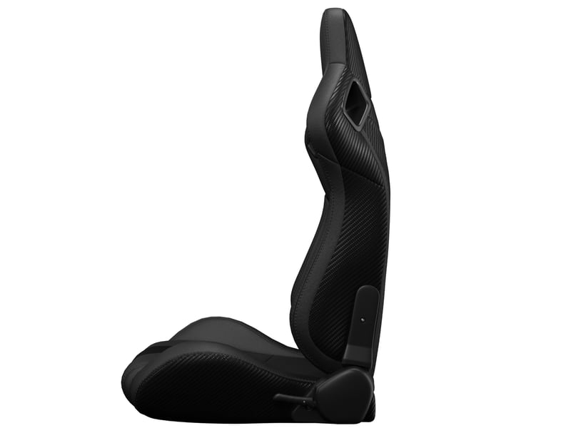 Siège baquet racing universel noir pvc effet carbone inclinable côté gauche - Conforama D