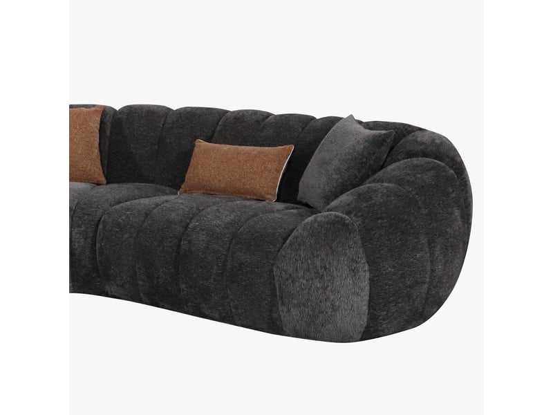 Canapé d'angle réversible en tissu gris anthracite - Conforama D