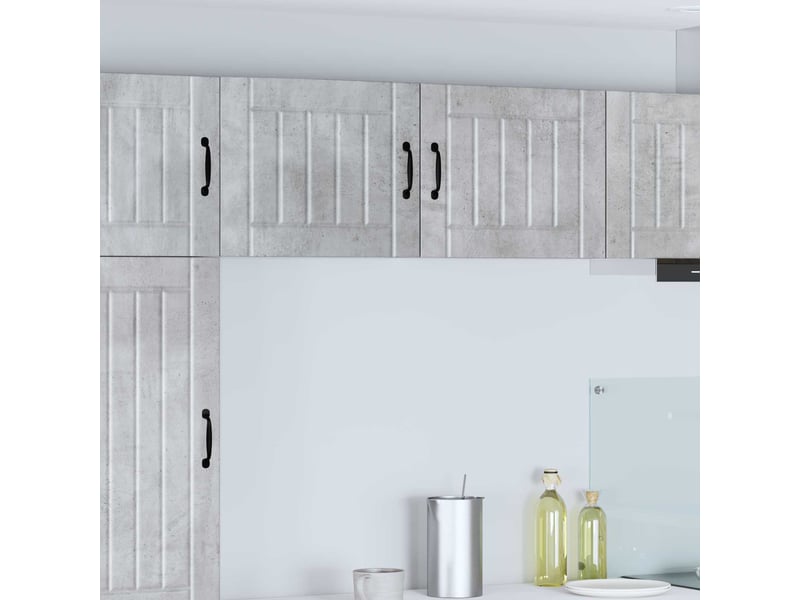 Meuble mural de cuisine | armoire de cuisine 2 pcs gris béton bois d'ingénierie shl4959 - Conforama B