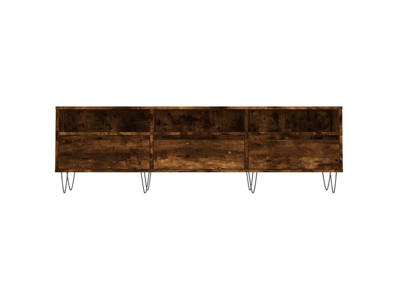  Meuble tv - banc tv - meuble de rangement chêne fumé 150x30x44,5 cm bois d'ingénierie  - Conforama E
