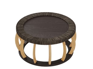Table basse rond(e) coloris bicolore ULEVR  - 90 cmx90 cm