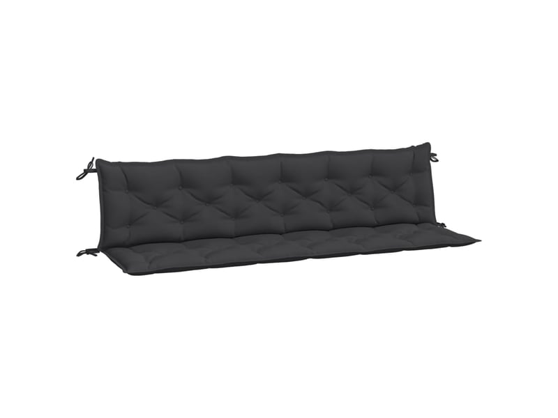  Lot de 2 coussins de banc jardin, coussins d'assise noir 200x50x7 cm tissu oxford cf58734  - Conforama A