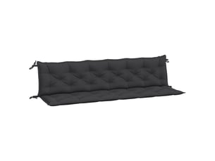 Lot de 2 coussins de banc jardin, coussins d'assise noir 200x50x7 cm tissu oxford cf58734