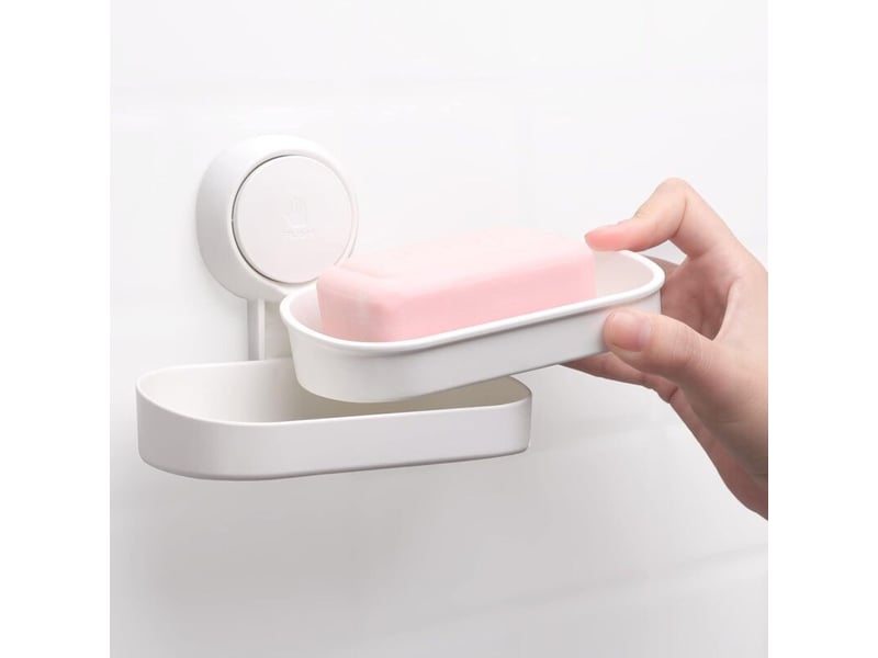  Porte savon à ventouse savon sans perçage &amp; réutilisable 1 seconde d'installation porte savon douche charge 5kg impérable support pour carrelage  - Conforama E