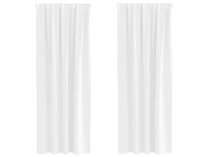 Lot de 2 rideaux occultants, rideaux black-out avec anneaux blanc pur 245 x 140 cm cf44581