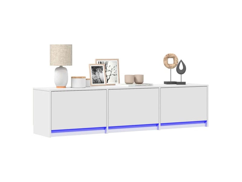 Meuble tv - banc tv - meuble de rangement blanc bois d'ingénierie - Conforama A