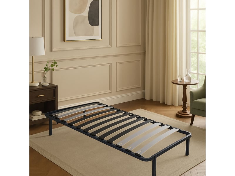 Sommier metal 29 cm - 9 larges lattes de 12,5 cm - solide et confortable - 80x200 cadre a latte patrick  - Conforama B