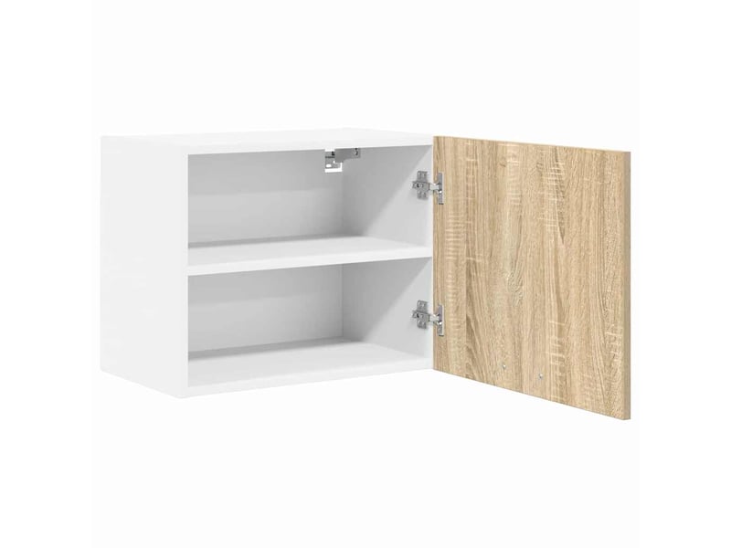  Meuble de rangement cuisine, armoire suspendue chêne sonoma et blanc 50x31x40cm  - Conforama E