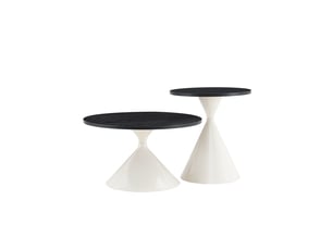 Table basse rond(e) coloris noir LPOSPI  - 70 cmx50 cm