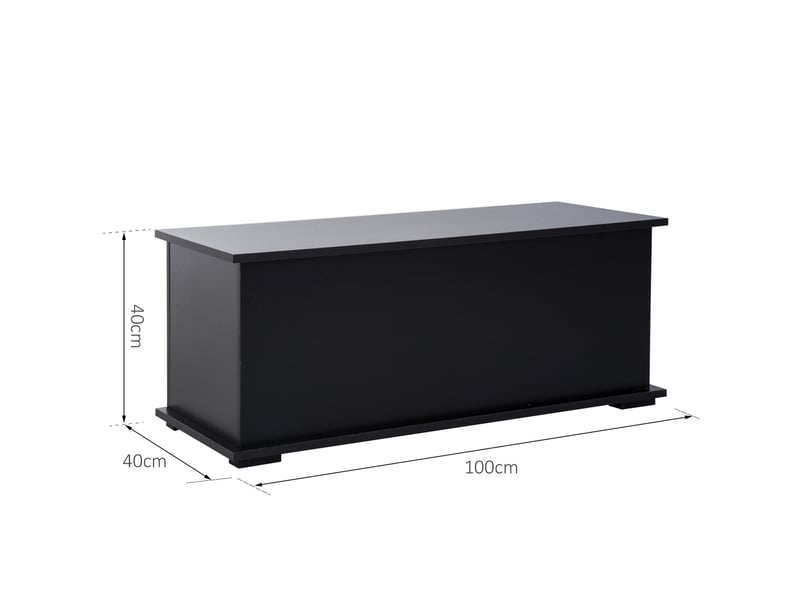  Coffre de rangement coffre à jouets grande capacité de rangement charnière verrouillée  en bois noir 100 x 40 x 40 cm  - Conforama C