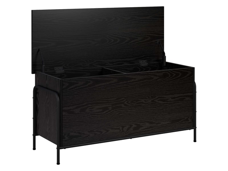 Boîte de rangement, coffre de rangement chêne noir 80x40x49,5 cm shl12044 - Conforama C