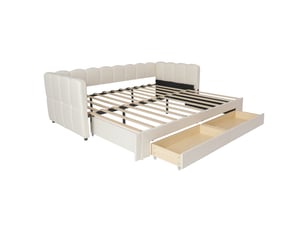 Lit extensible 90x200 cm <strong></strong>  <strong></strong> coloris beige