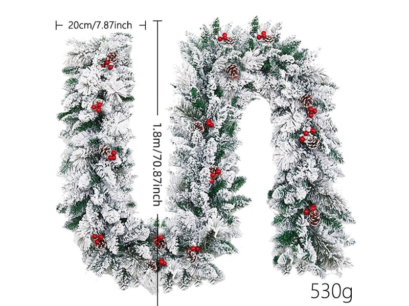  Guirlande de noël en pin vert 1,8m – épaisse, réutilisable, pour cheminée, table, mur et intérieurextérieur  - Conforama B