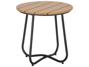 Petite table basse ronde, cadre en acier, table de jardin pour balcon, balcon, terrasse, salon, ø49 x 48h cm, marron