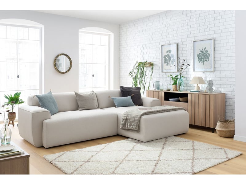 Bobochic canapé d'angle fixe marais beige  angle droit MARAIS - Conforama B