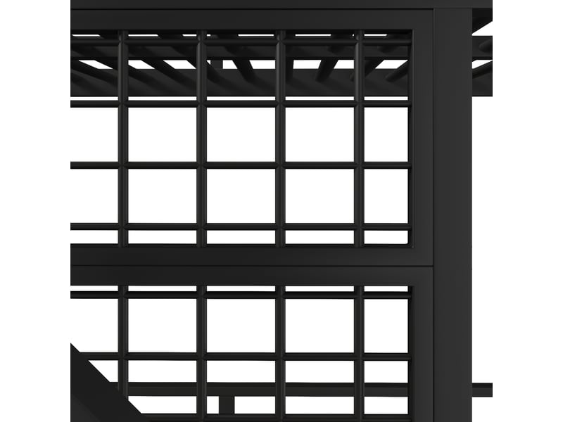  Lit mezzanine 140x200 cm avec escalier avec rangement et rangement, noir, bois et métal WX003013AAB - Conforama W