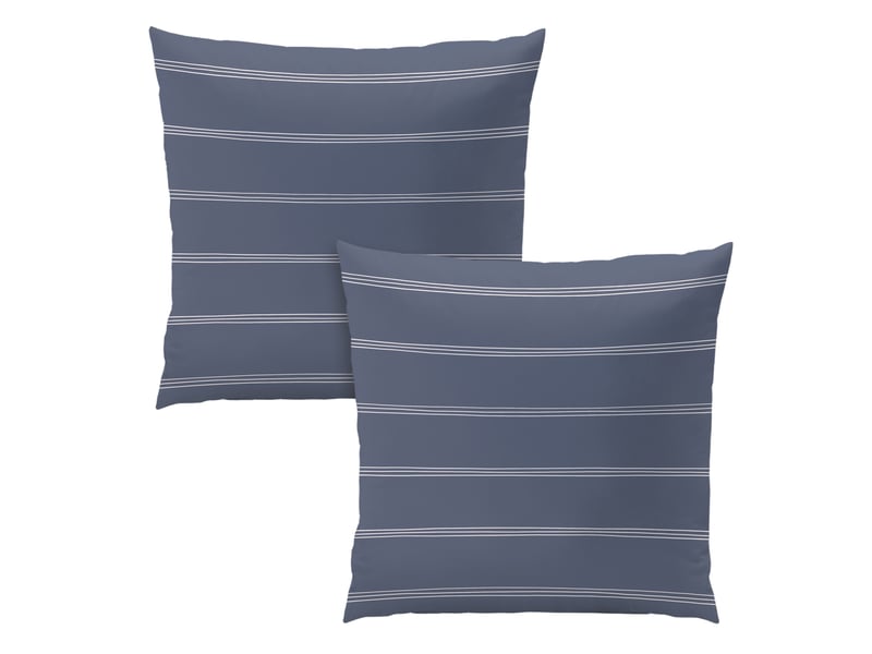  Parure de lit imprimée 100% coton, urban stripes 240x220+2x65x65cm  - Conforama D