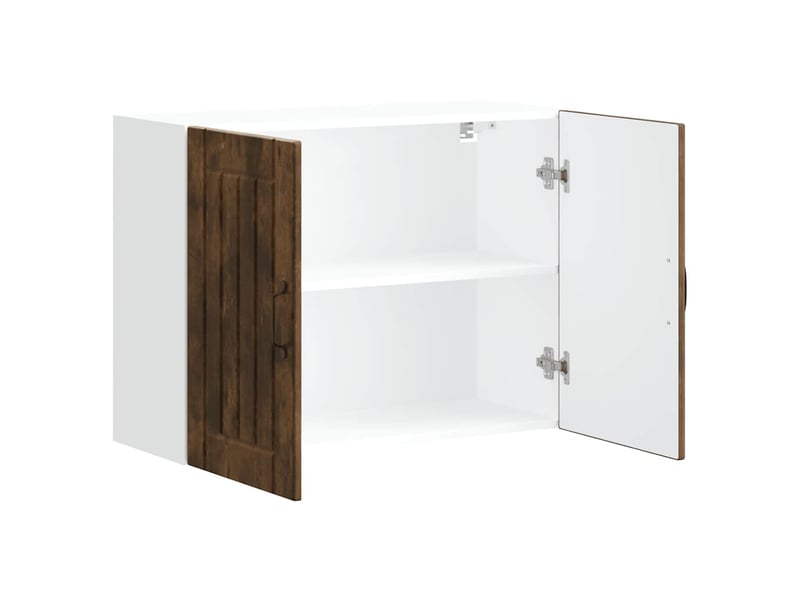 Meuble de rangement, armoire murale de cuisine lucca chêne fumé bois ingénierie shl595 - Conforama E