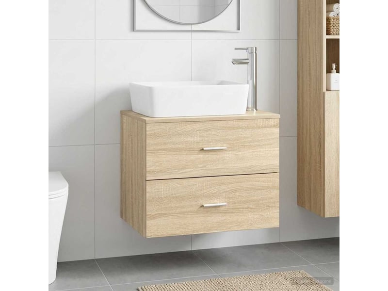 Ensemble de mobilier de salle de bain chêne sonoma cf64666 - Conforama B