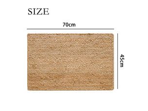 Tapis rectangulaire en jute tissé, idéal pour la cuisine, la chambre et le salon, décoration intérieure de style bohème, 70 x 45 cm