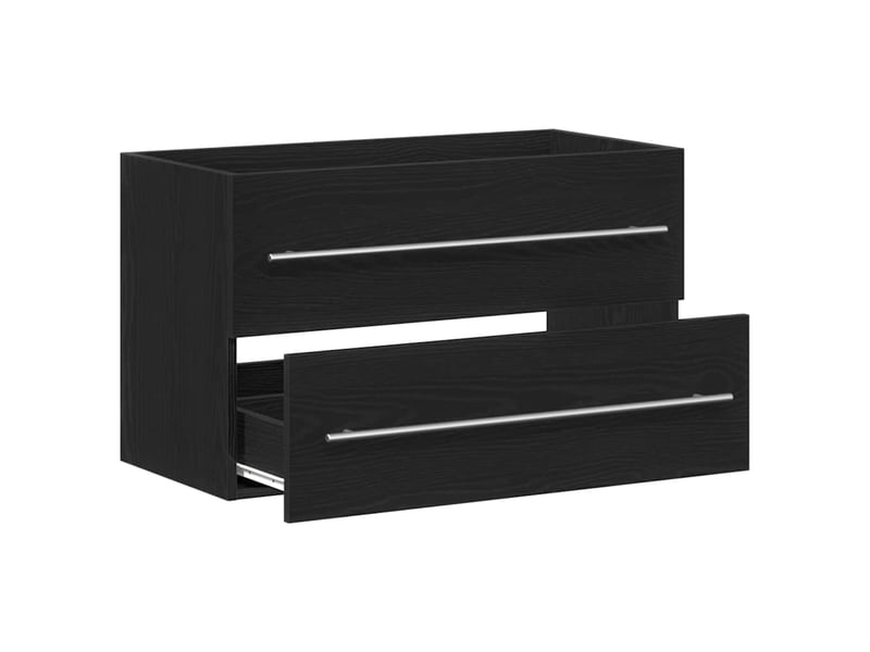  Meuble sous-évier, meuble de rangement en chêne noir 80x38.5x48 cm bois d'ingénierie  - Conforama E