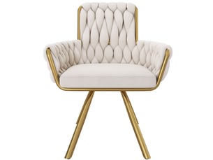 Lot de 6 chaises 56x58x85 cm, chaises salle à manger, pivotantes 360°, dossier haut, velours beige, métallique
