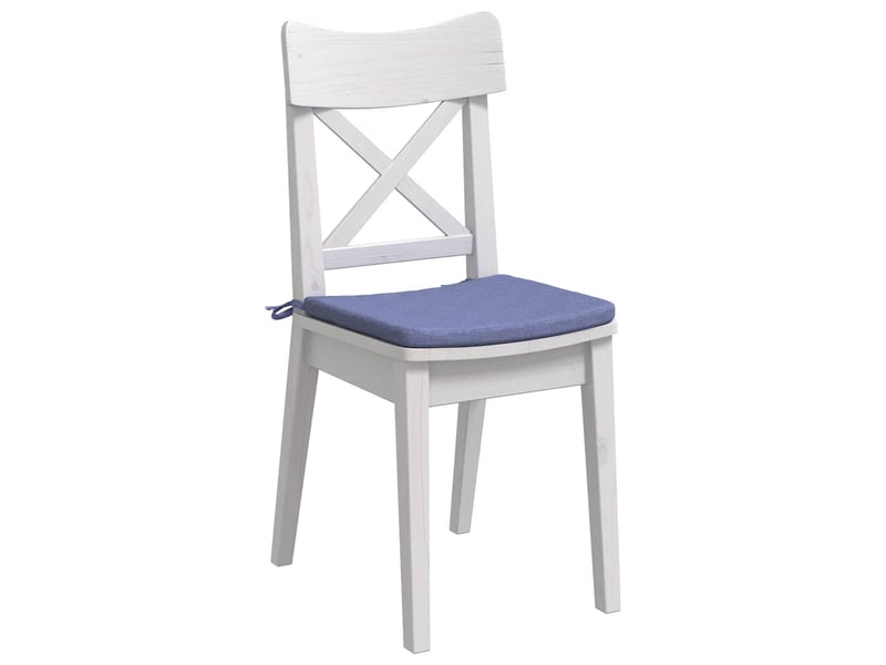  Lot de 4 coussins de siège, coussins décoratifs tissu bleu denim 40 x 40 x 3 cm cf59957  - Conforama C
