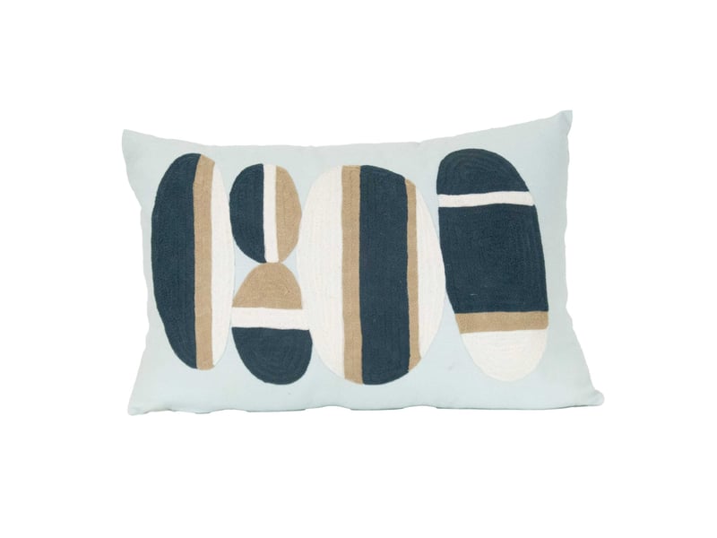  Coussin brodé motif galets de plage 40x60 cm  - Conforama A