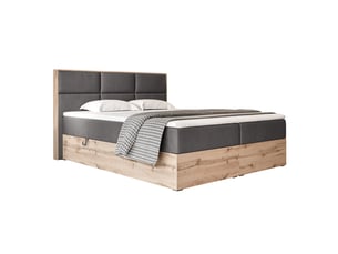 Lit coffre 120x200cm <strong>IDOHOME</strong>  <strong>LAVIO</strong> coloris gris