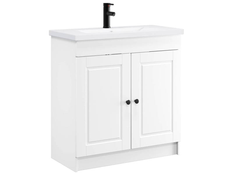  Ensemble de mobilier de salle de bain blanc 56x37.5x81 cm shl5387  - Conforama A