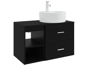 Ensemble de mobilier de salle de bain 2 pcs chêne noir shl7899