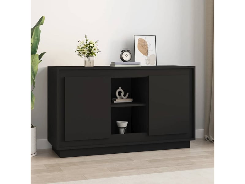  Buffet - bahut - meuble de rangement noir 102x35x60 cm bois d'ingénierie  - Conforama B