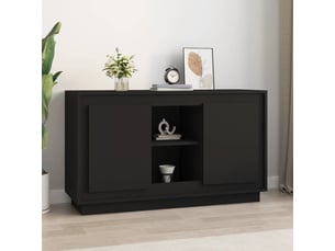 Buffet - bahut - meuble de rangement noir 102x35x60 cm bois d'ingénierie